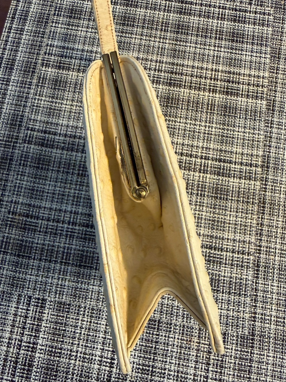 Mid Century Andrew Geller Bags Designed by Nicholas Reich Ostrich Handbag ✨ - Picture 6 of 12